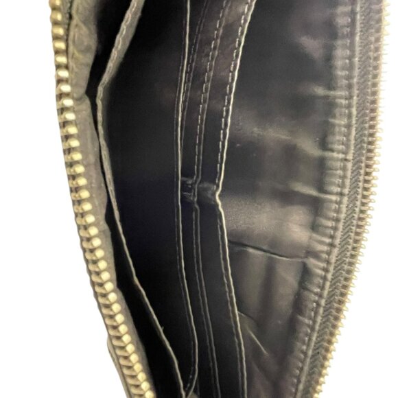 Coach Signature Black Canvas Jacquard Leather Stripe Wristlet Wallet - Picture 9 of 12